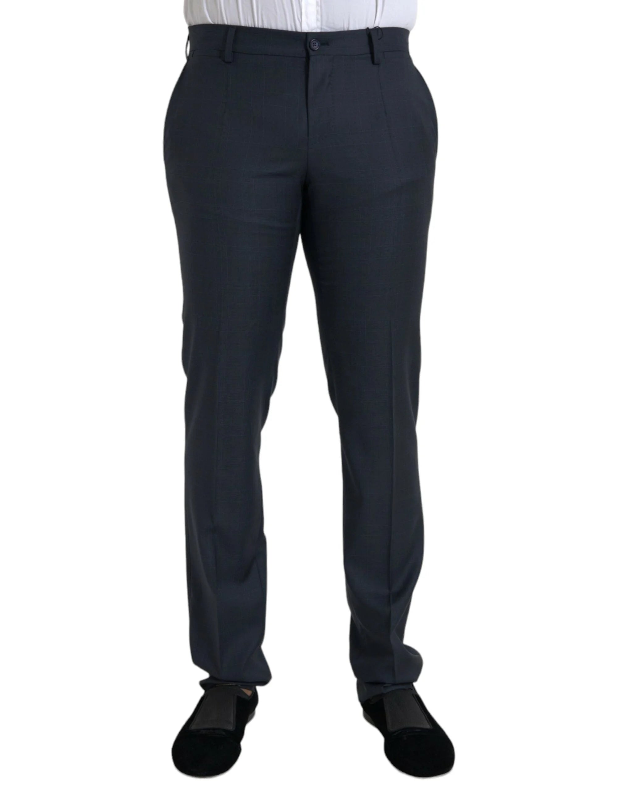 Dolce & Gabbana Blue Wool Men Skinny Dress Pants - IT48 | M - Trousers