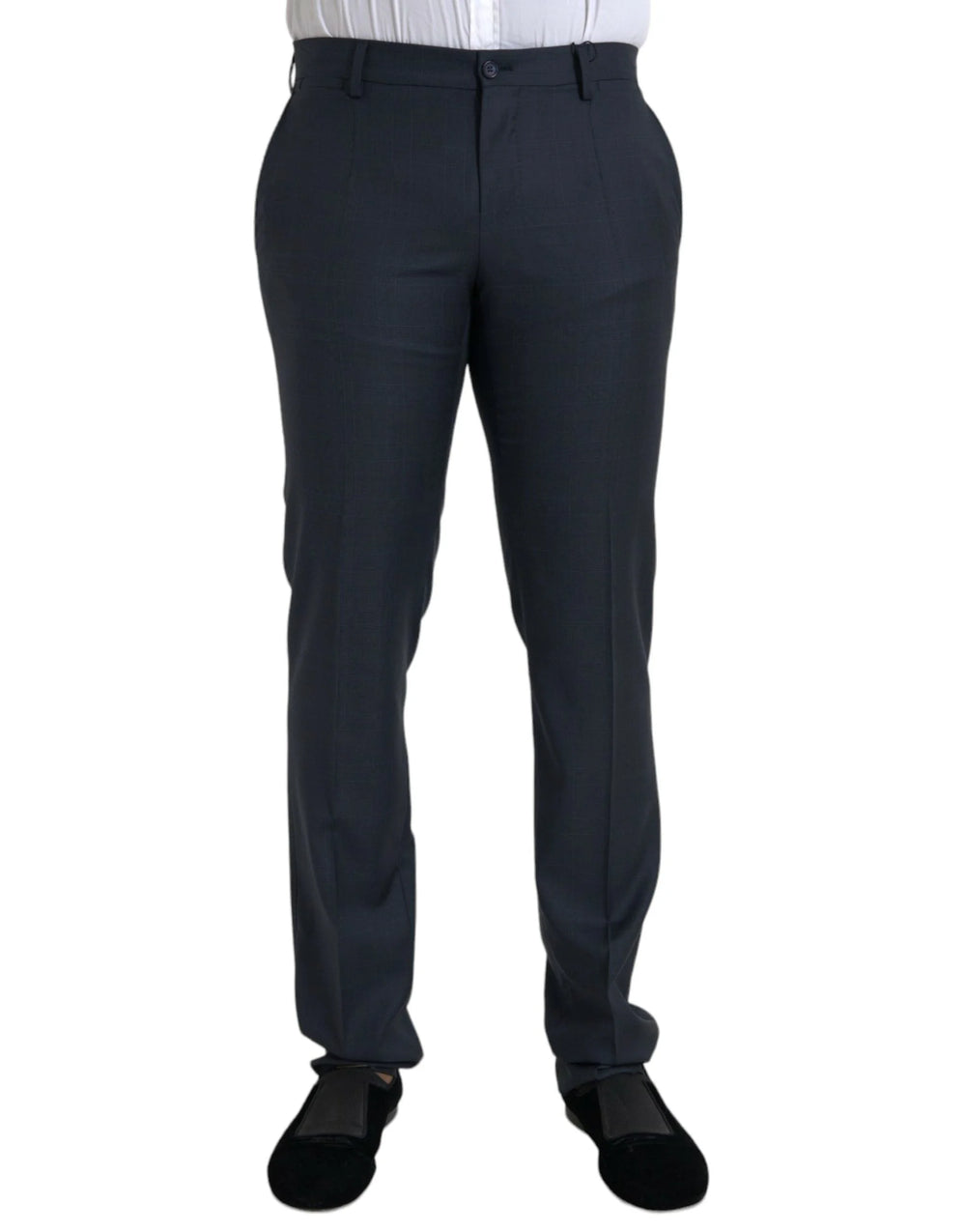 Dolce & Gabbana Blue Wool Men Skinny Dress Pants - IT48 | M - Trousers