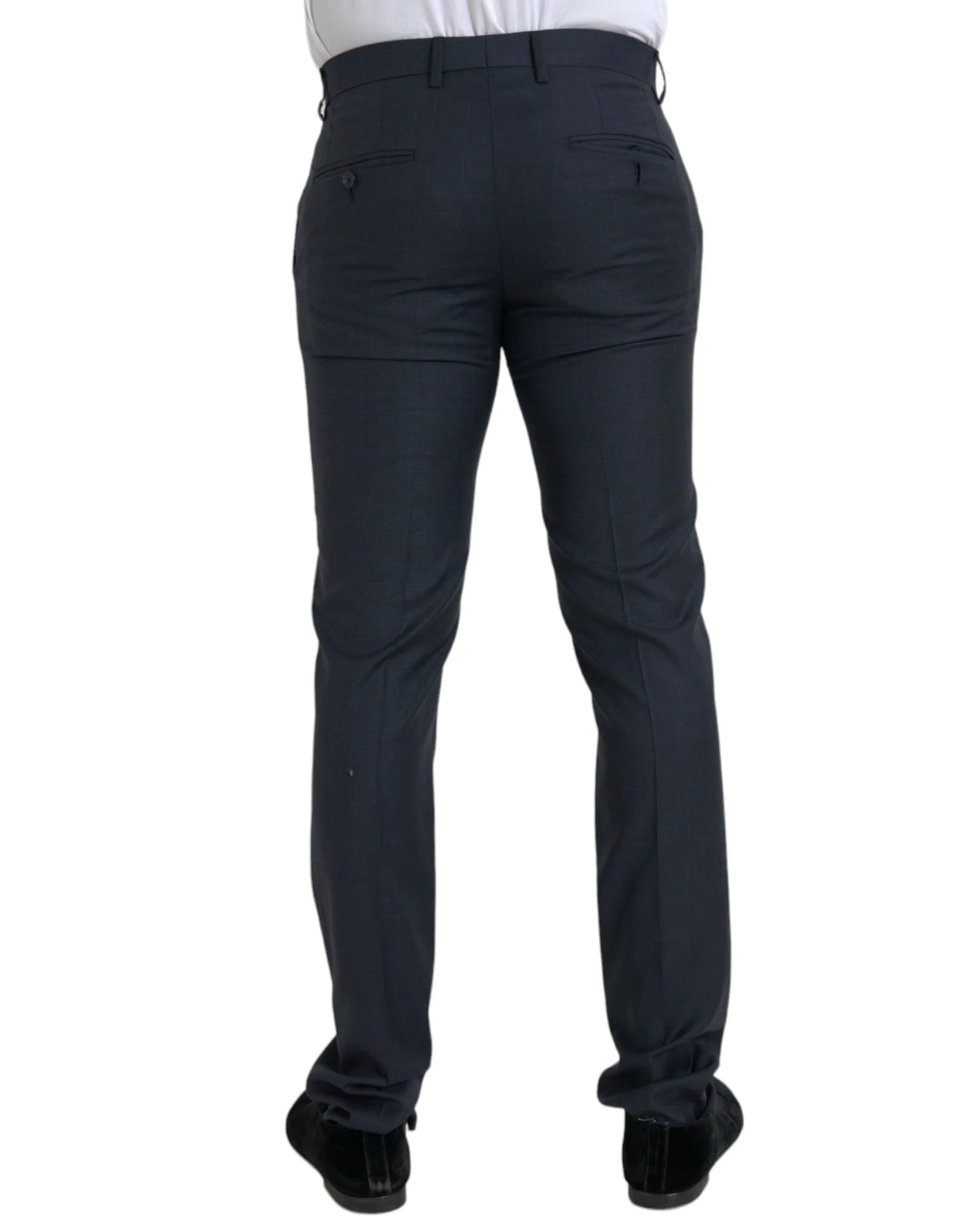 Dolce & Gabbana Blue Wool Men Skinny Dress Pants - IT48 | M - Trousers