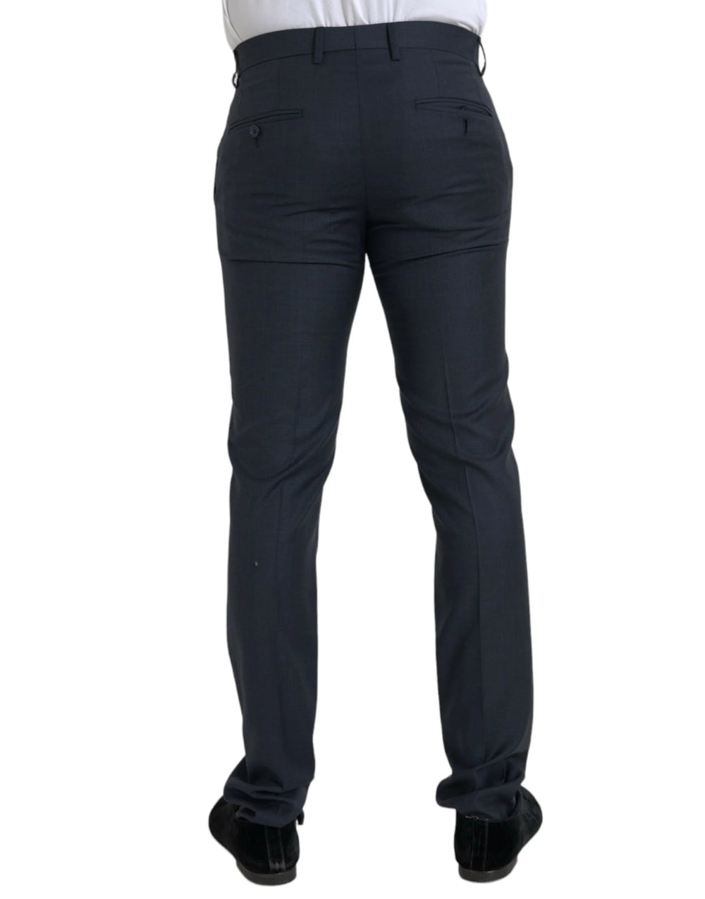 Dolce & Gabbana Blue Wool Men Skinny Dress Pants - IT48 | M - Trousers