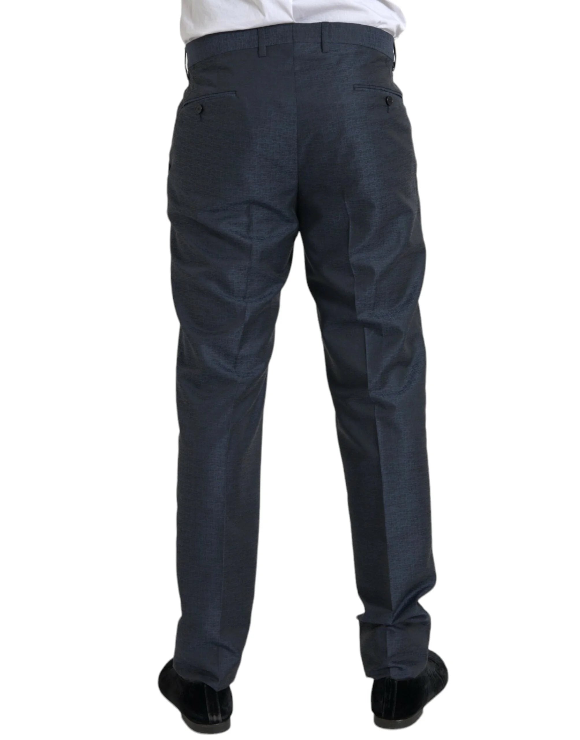 Dolce & Gabbana Blue Wool Men Skinny Dress Pants - IT56 | XXL - Trousers