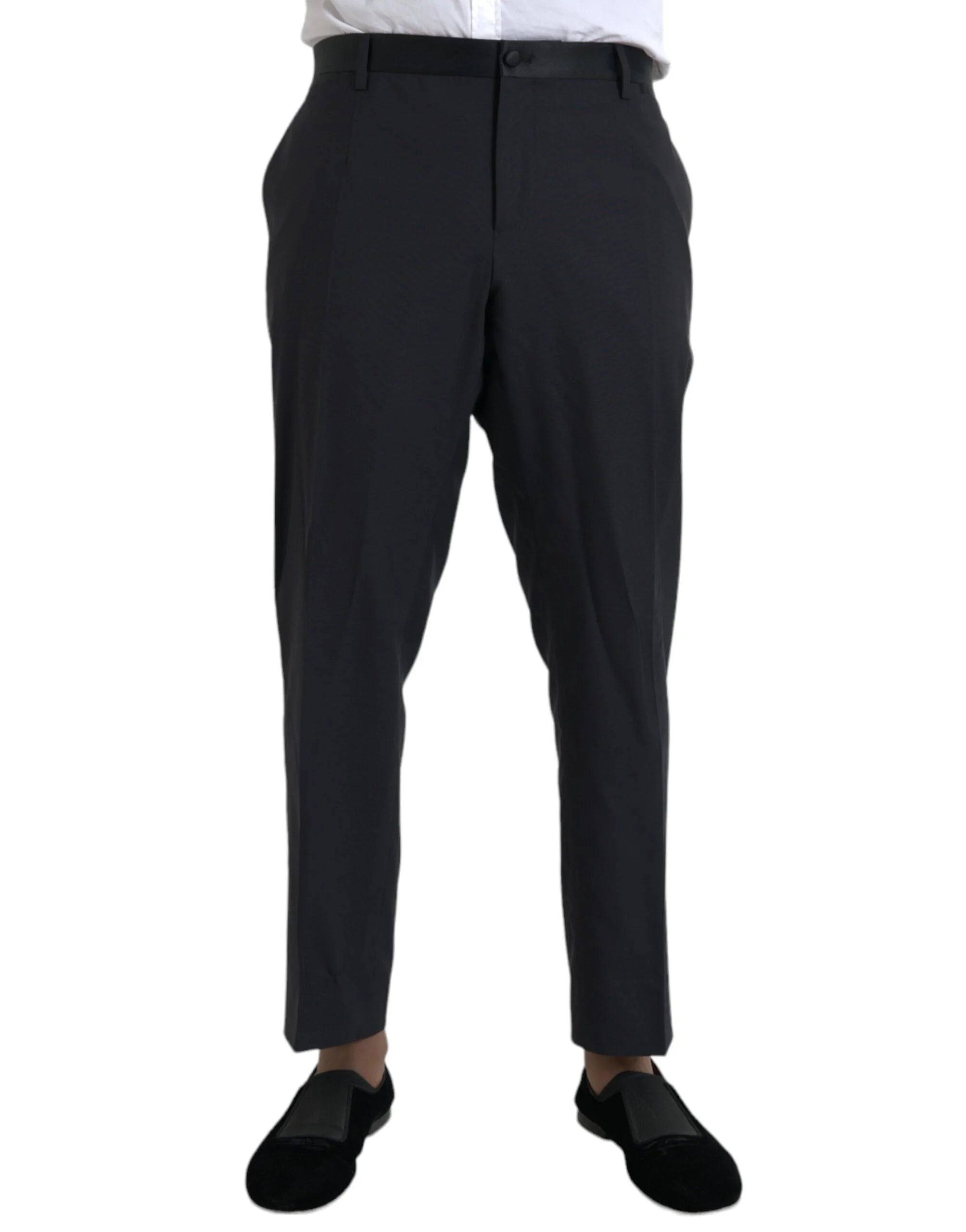 Dolce & Gabbana Blue Wool Men Skinny Dress Pants - IT58 | XXL - Trousers