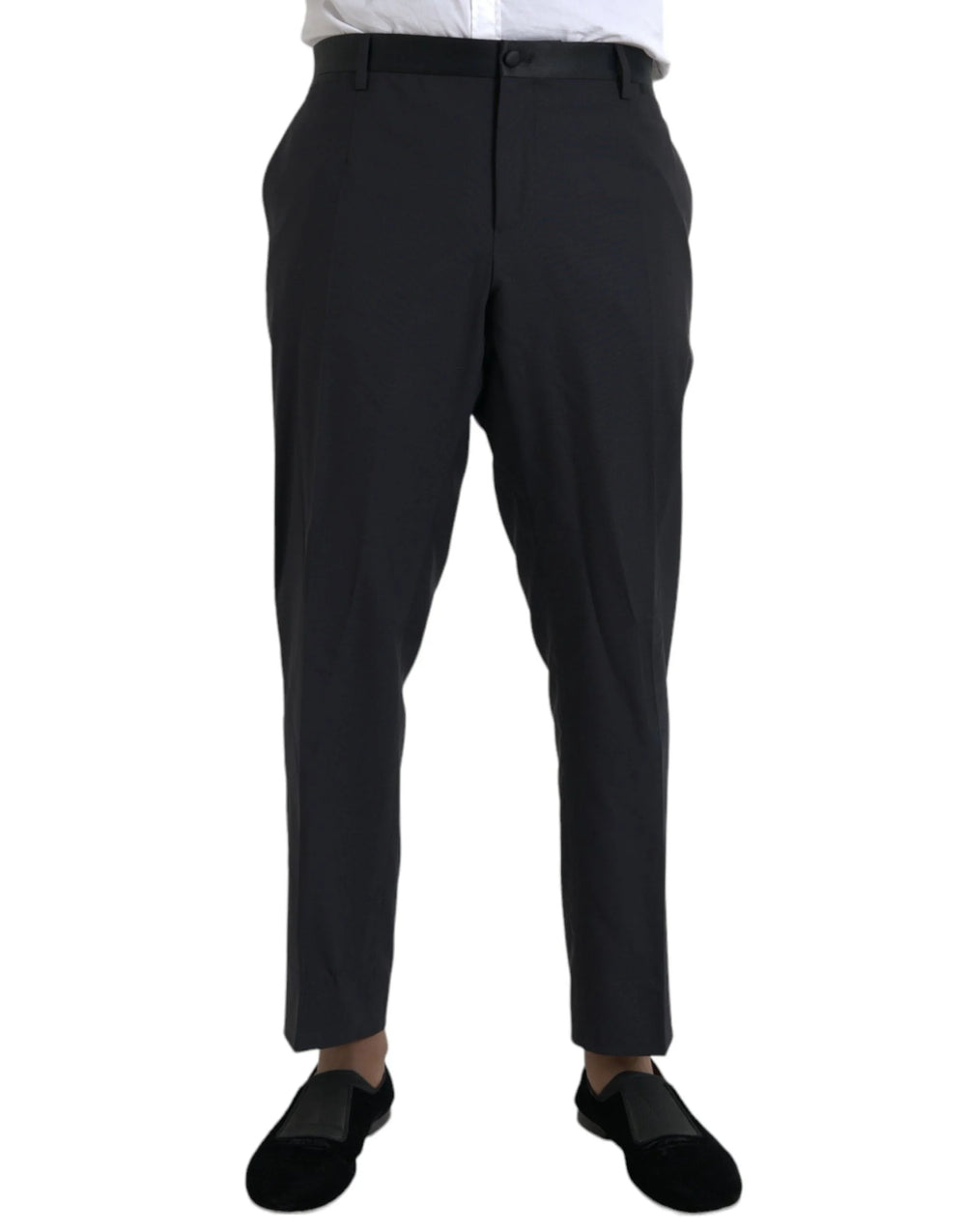 Dolce & Gabbana Blue Wool Men Skinny Dress Pants - IT58 | XXL - Trousers