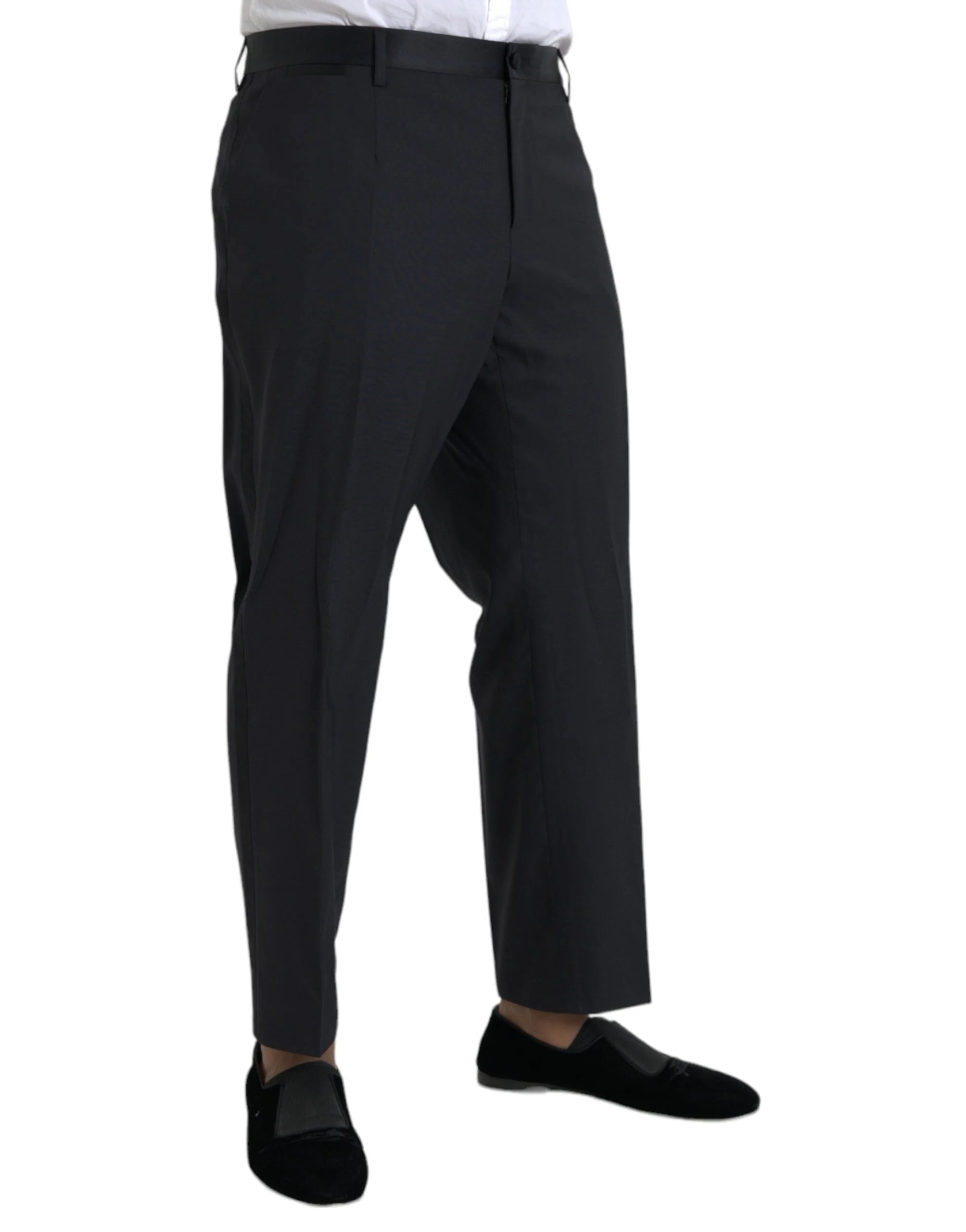 Dolce & Gabbana Blue Wool Men Skinny Dress Pants - IT58 | XXL - Trousers