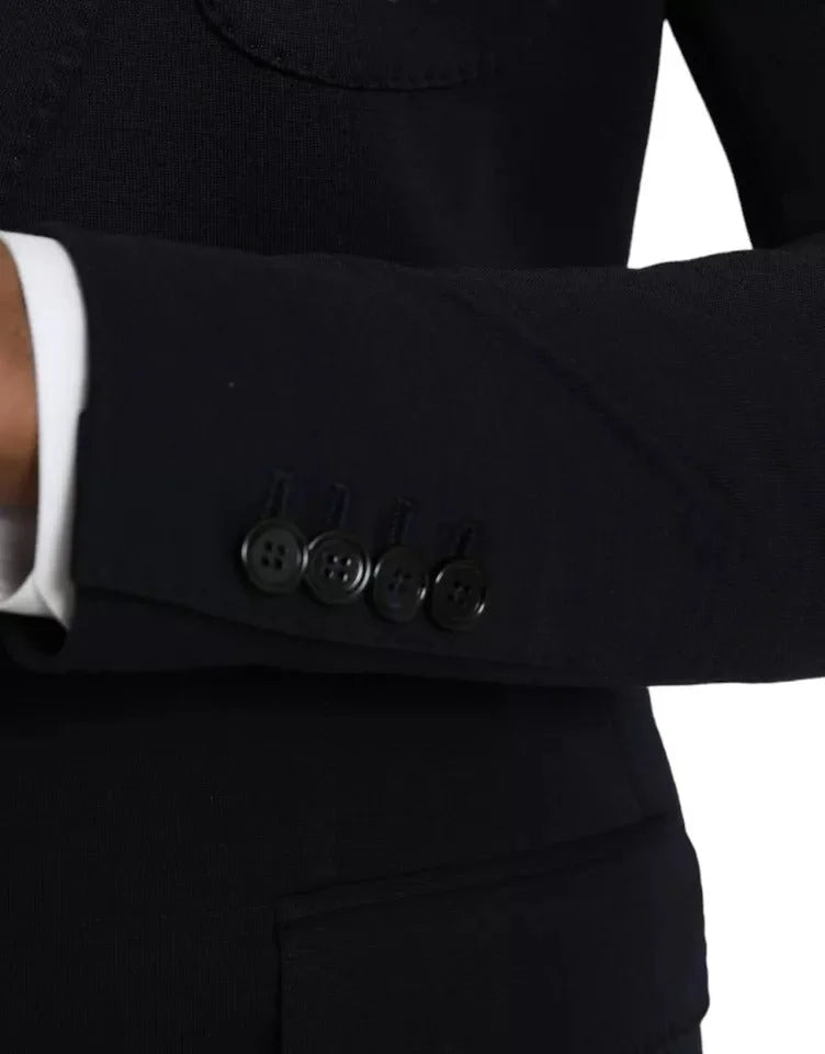 Dolce & Gabbana Blue Wool Notch Single Breasted Coat Blazer - IT48 | M - Sport Jackets