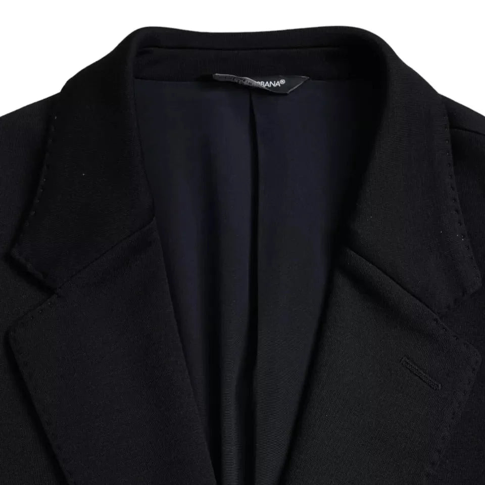 Dolce & Gabbana Blue Wool Notch Single Breasted Coat Blazer - IT48 | M - Sport Jackets