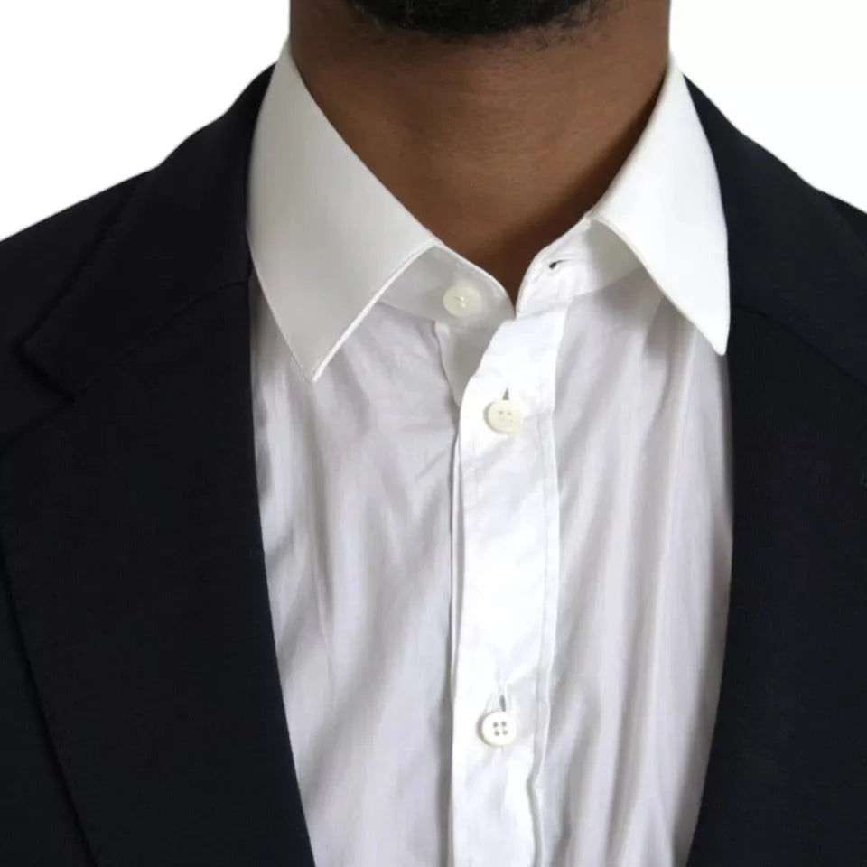 Dolce & Gabbana Blue Wool Notch Single Breasted Coat Blazer - IT48 | M - Sport Jackets