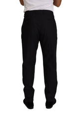 Dolce & Gabbana Blue Wool Silk Formal Trouser Dress Pants - IT56 | XXL - Trousers