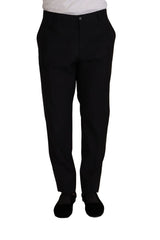 Dolce & Gabbana Blue Wool Silk Formal Trouser Dress Pants - IT56 | XXL - Trousers