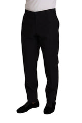 Dolce & Gabbana Blue Wool Silk Formal Trouser Dress Pants - IT56 | XXL - Trousers