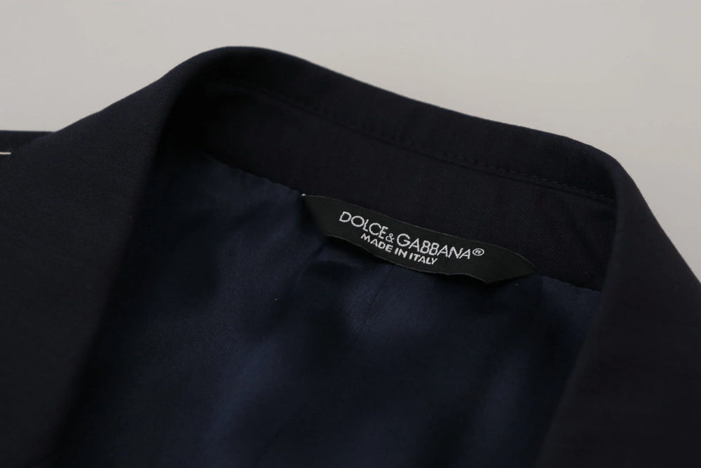 Dolce & Gabbana Blue Wool Single Breasted Coat Blazer - IT46 | S - Sport Jackets