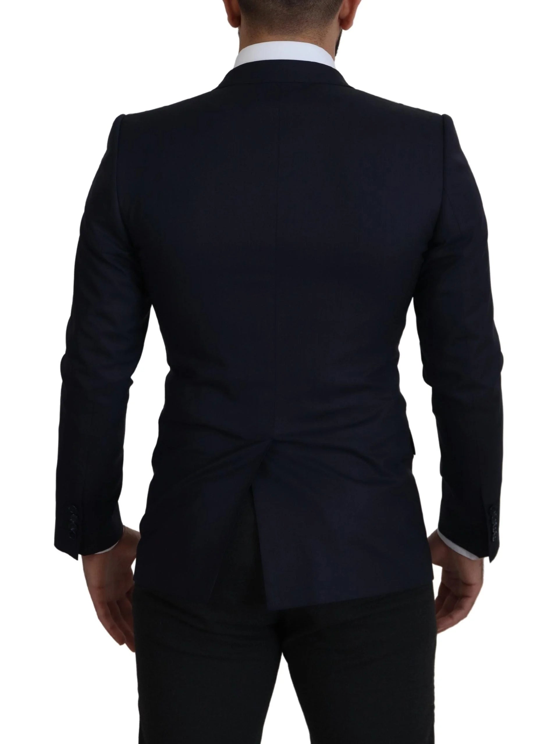 Dolce & Gabbana Blue Wool Single Breasted Coat Blazer - IT46 | S - Sport Jackets