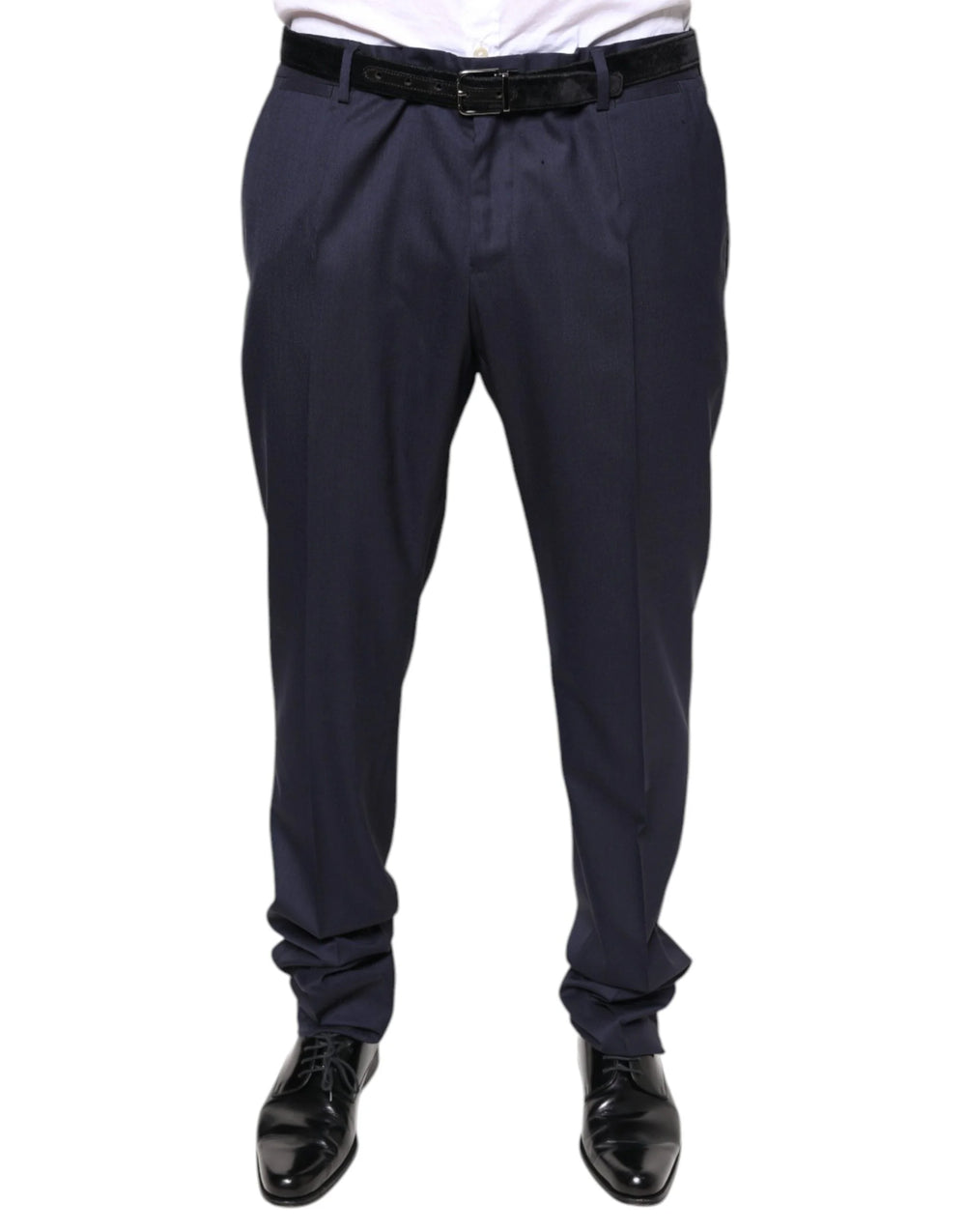 Dolce & Gabbana Blue Wool Skinny Formal Dress Pants - IT54 | XL - Trousers
