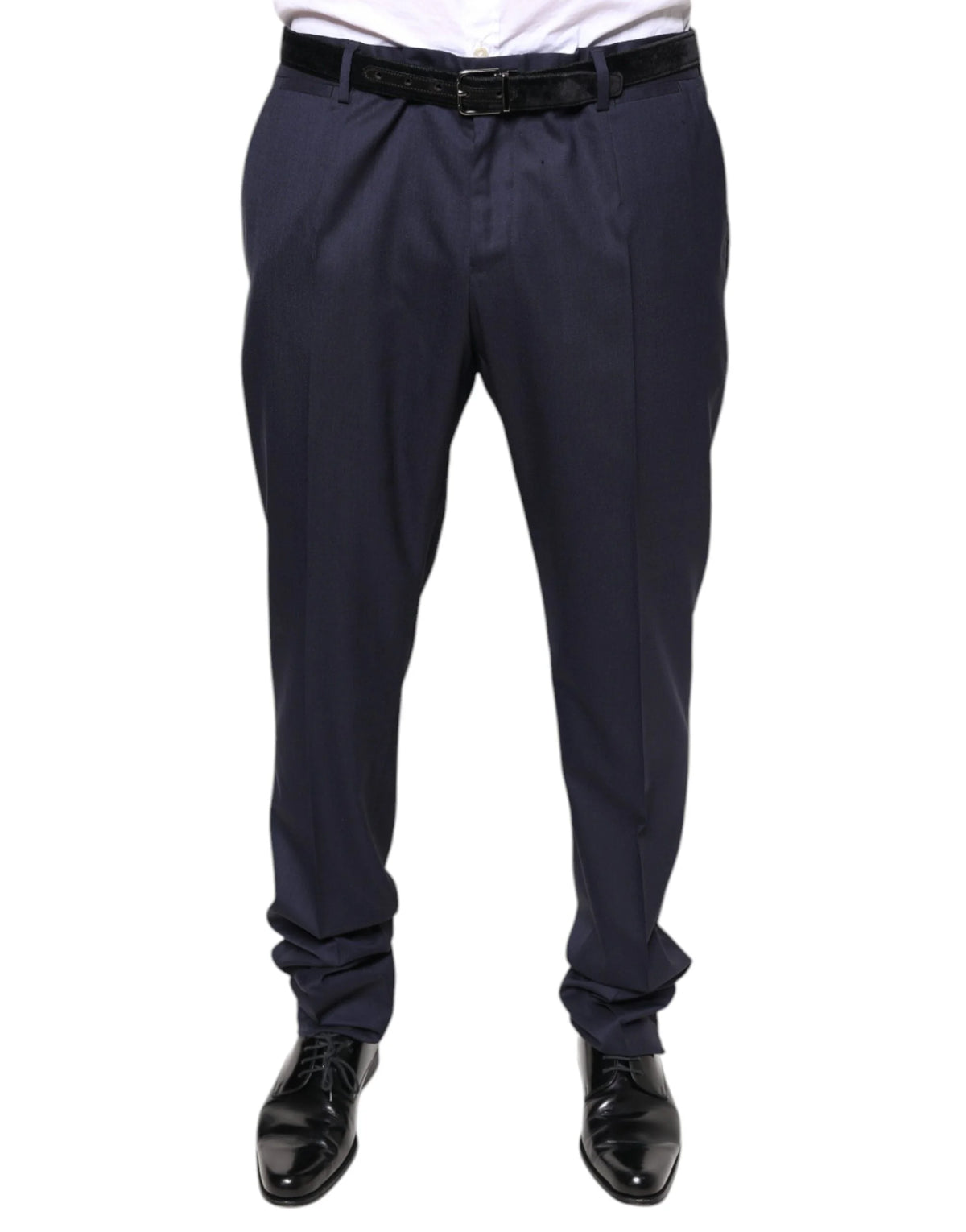Dolce & Gabbana Blue Wool Skinny Formal Dress Pants - IT54 | XL - Trousers