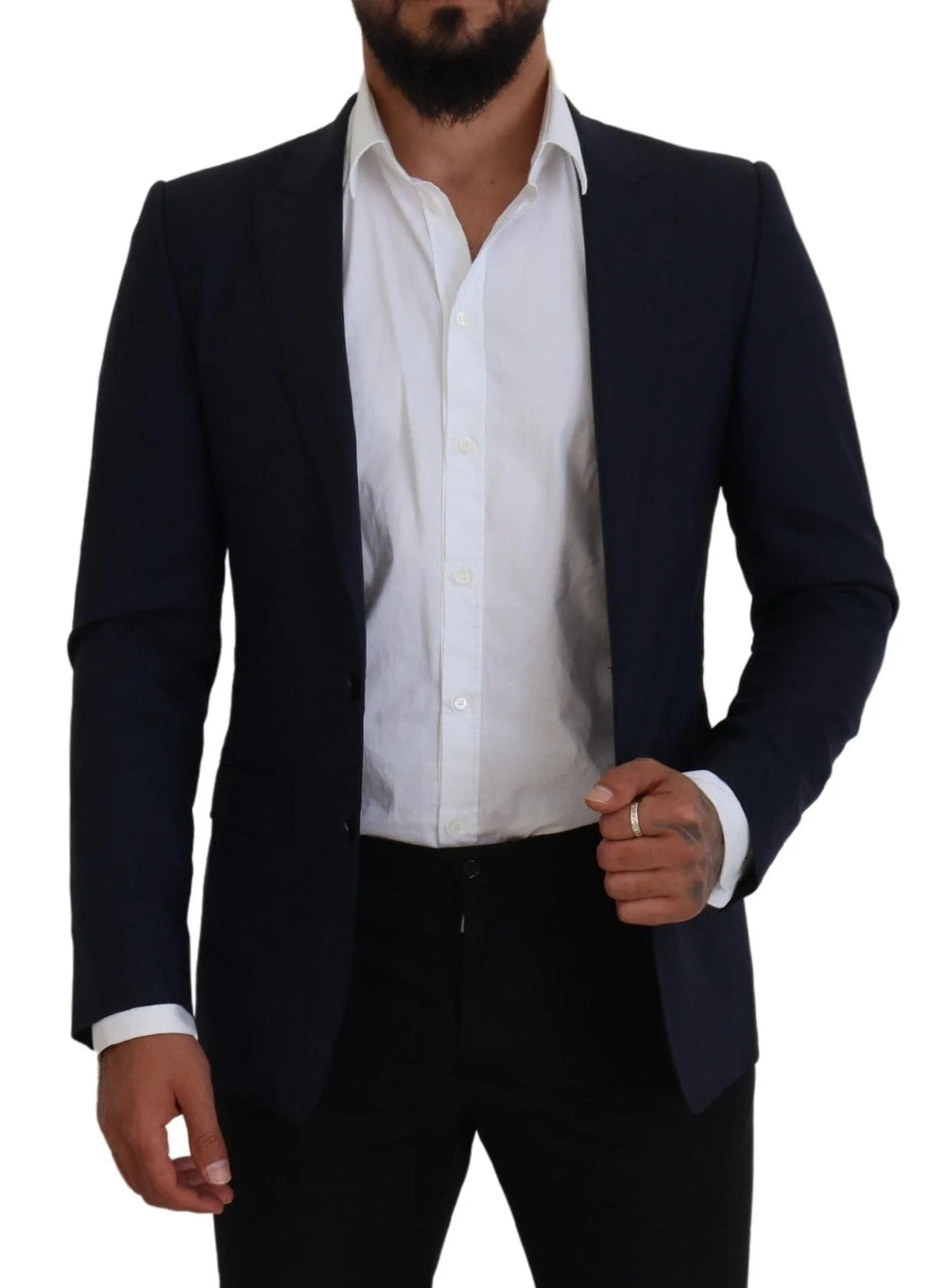 Dolce & Gabbana Blue Wool Slim Fit Formal Coat Blazer - IT46 | S - Sport Jackets