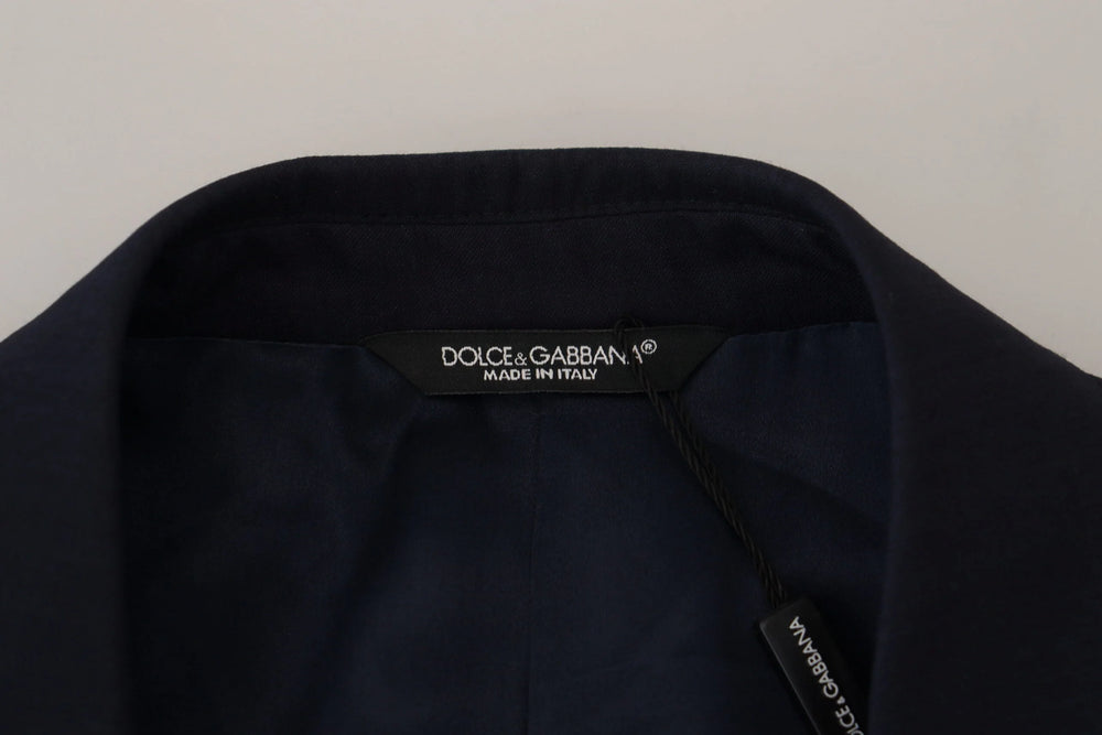Dolce & Gabbana Blue Wool Slim Fit Formal Coat Blazer - IT46 | S - Sport Jackets
