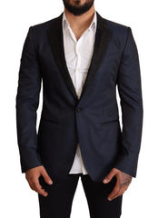 Dolce & Gabbana Blue Wool Slim Fit MARTINI Blazer Jacket - IT48 | M - Sport Jackets