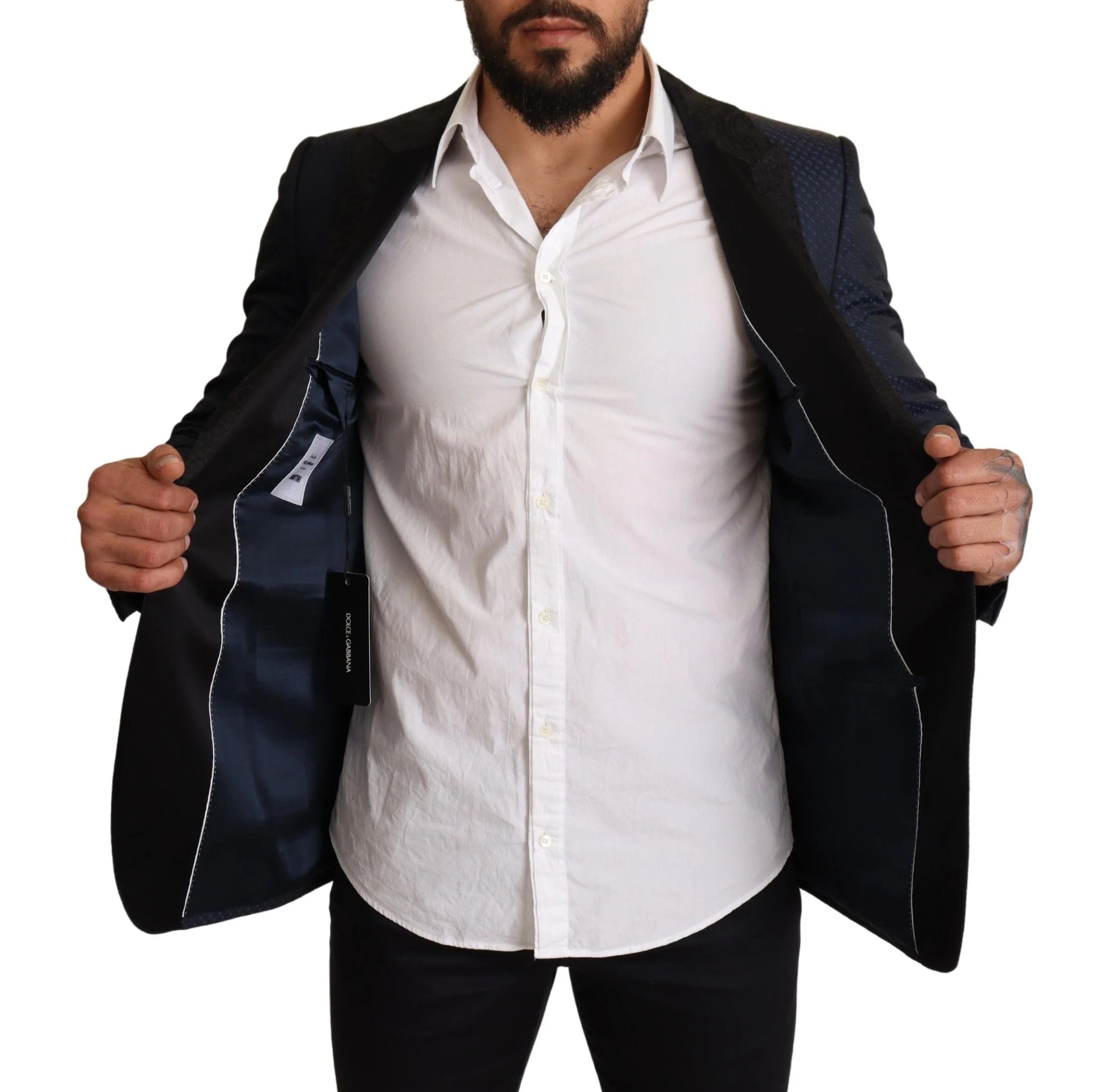 Dolce & Gabbana Blue Wool Slim Fit MARTINI Blazer Jacket - IT48 | M - Sport Jackets