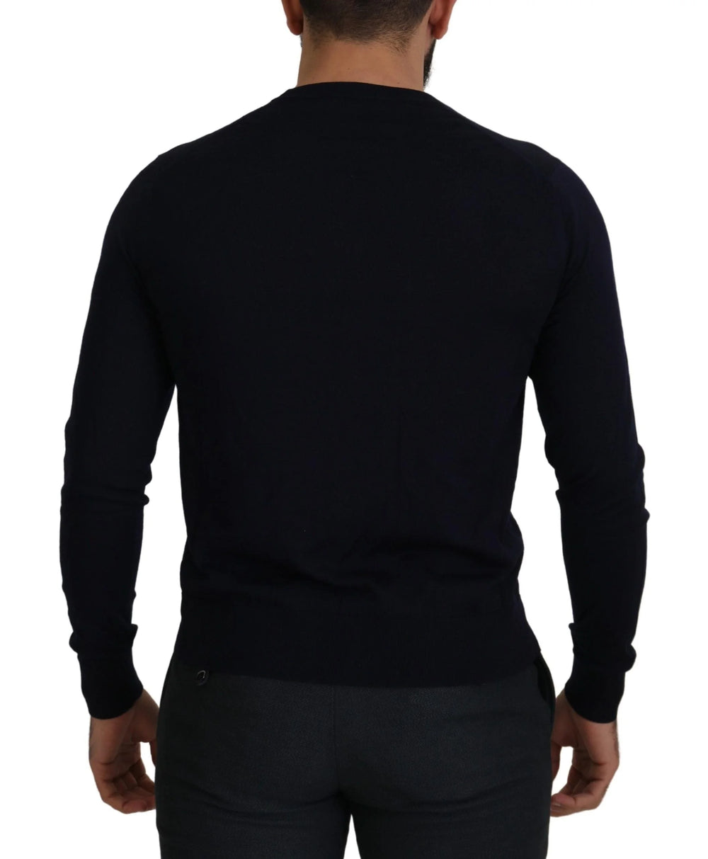 Dolce & Gabbana Blue Wool STAFF Down Cardigan Sweater - IT46 | S - Cardigans