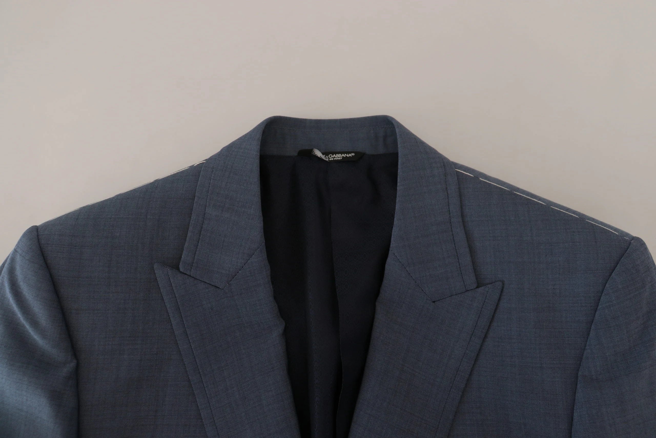 Dolce & Gabbana Blue Wool Stretch Slim Fit Jacket Blazer - Sport Jackets