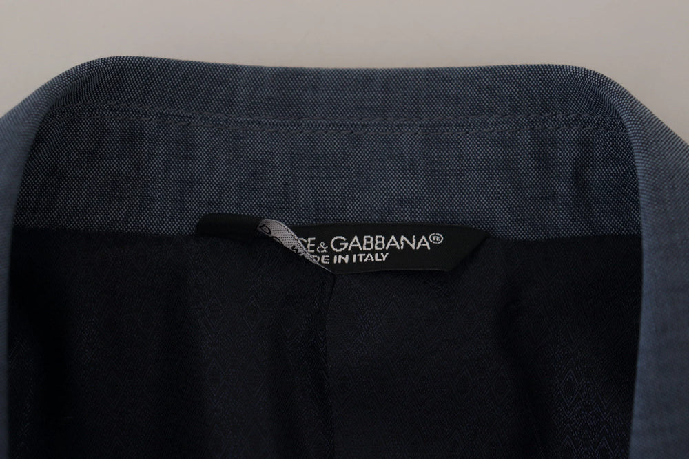 Dolce & Gabbana Blue Wool Stretch Slim Fit Jacket Blazer - Sport Jackets