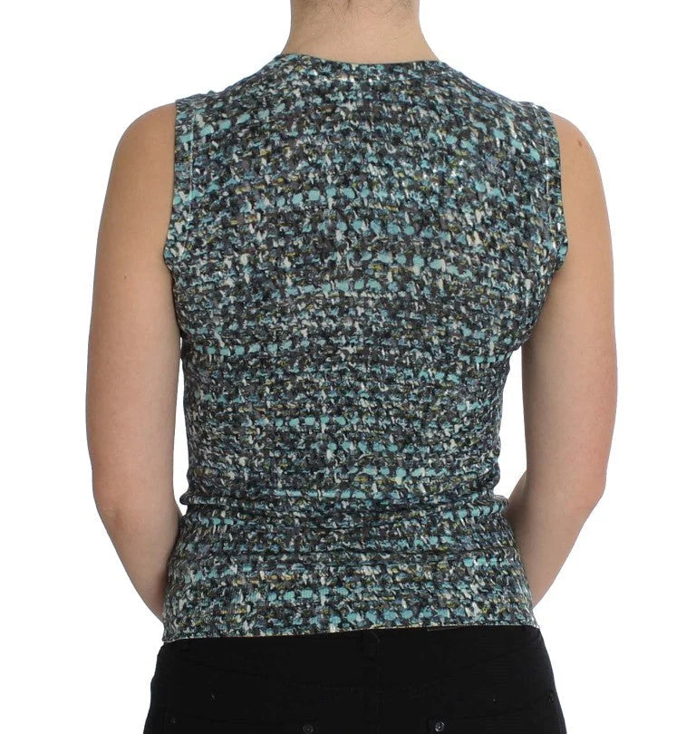 Dolce & Gabbana Blue Wool Sweater Sleeveless Pullover - Sweaters