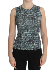 Dolce & Gabbana Blue Wool Sweater Sleeveless Pullover - Sweaters