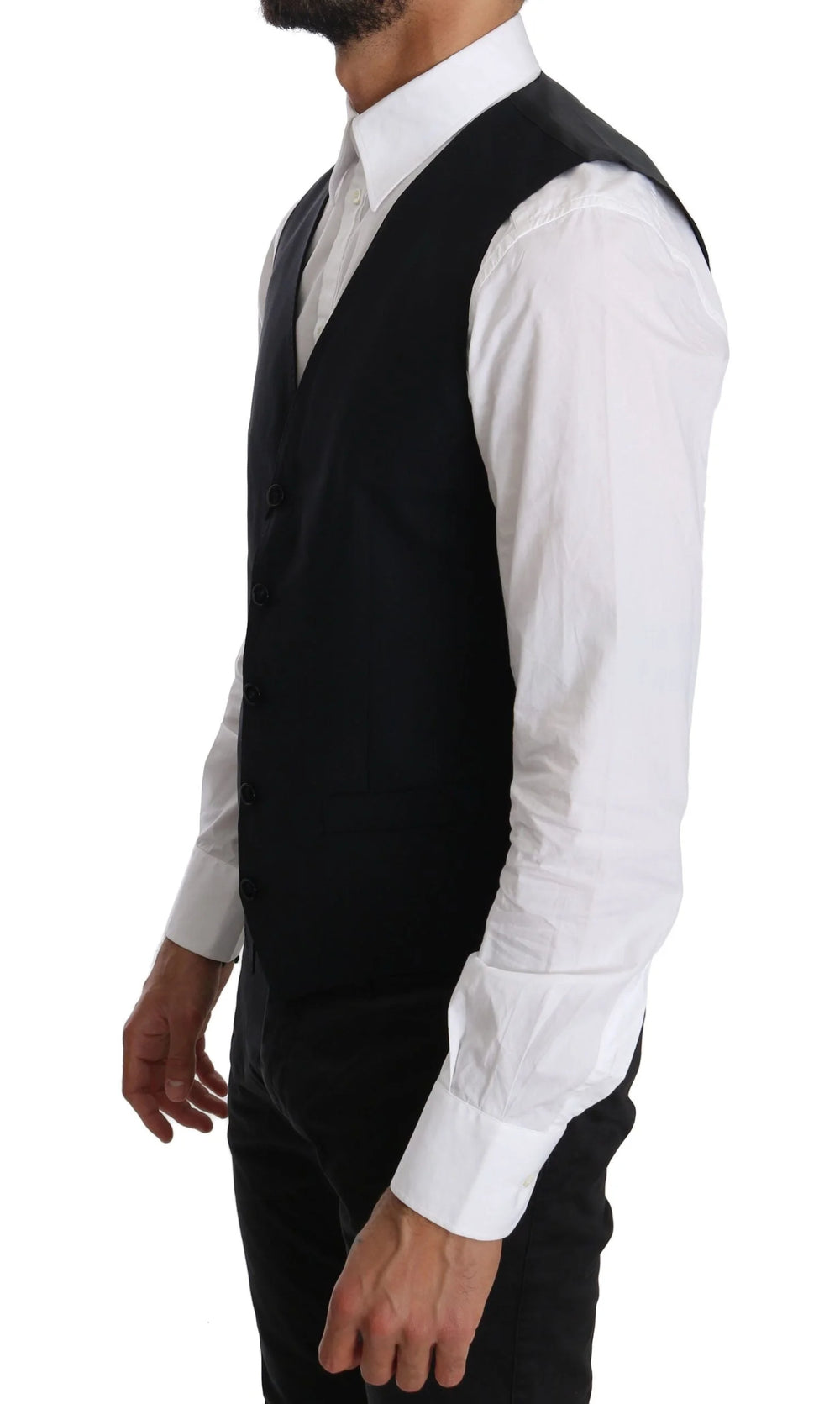 Dolce & Gabbana Blue Wool Waistcoat Formal Gilet Vest - IT46 | S - Vests