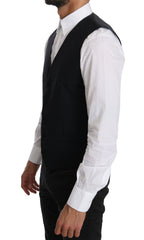 Dolce & Gabbana Blue Wool Waistcoat Formal Gilet Vest - IT46 | S - Vests
