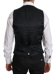Dolce & Gabbana Blue Wool Waistcoat Formal Gilet Vest - IT46 | S - Vests