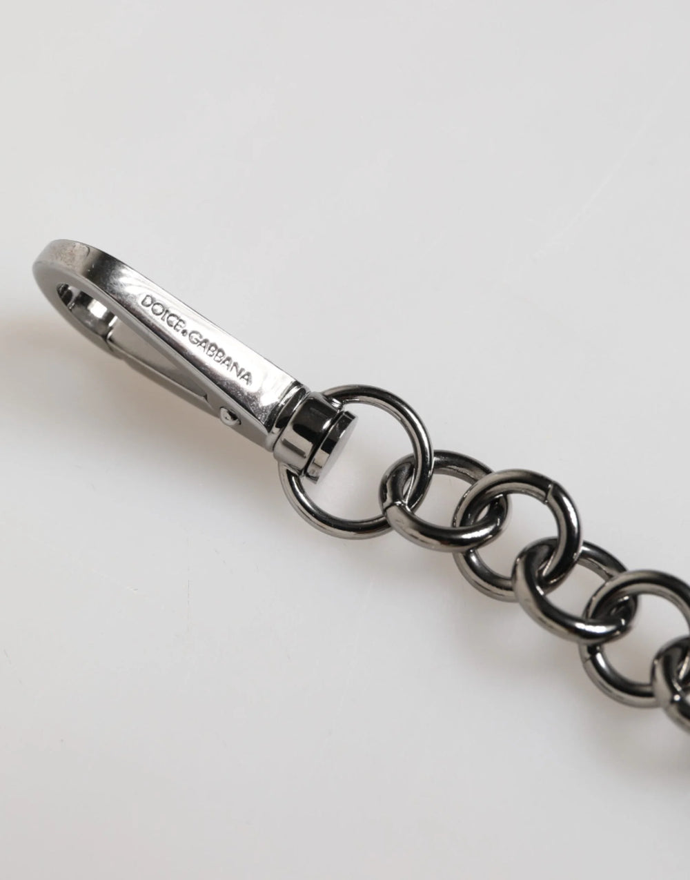 Dolce & Gabbana Blue Yellow DG Rubber Logo Silver Men Keychain Keyring - Keychains