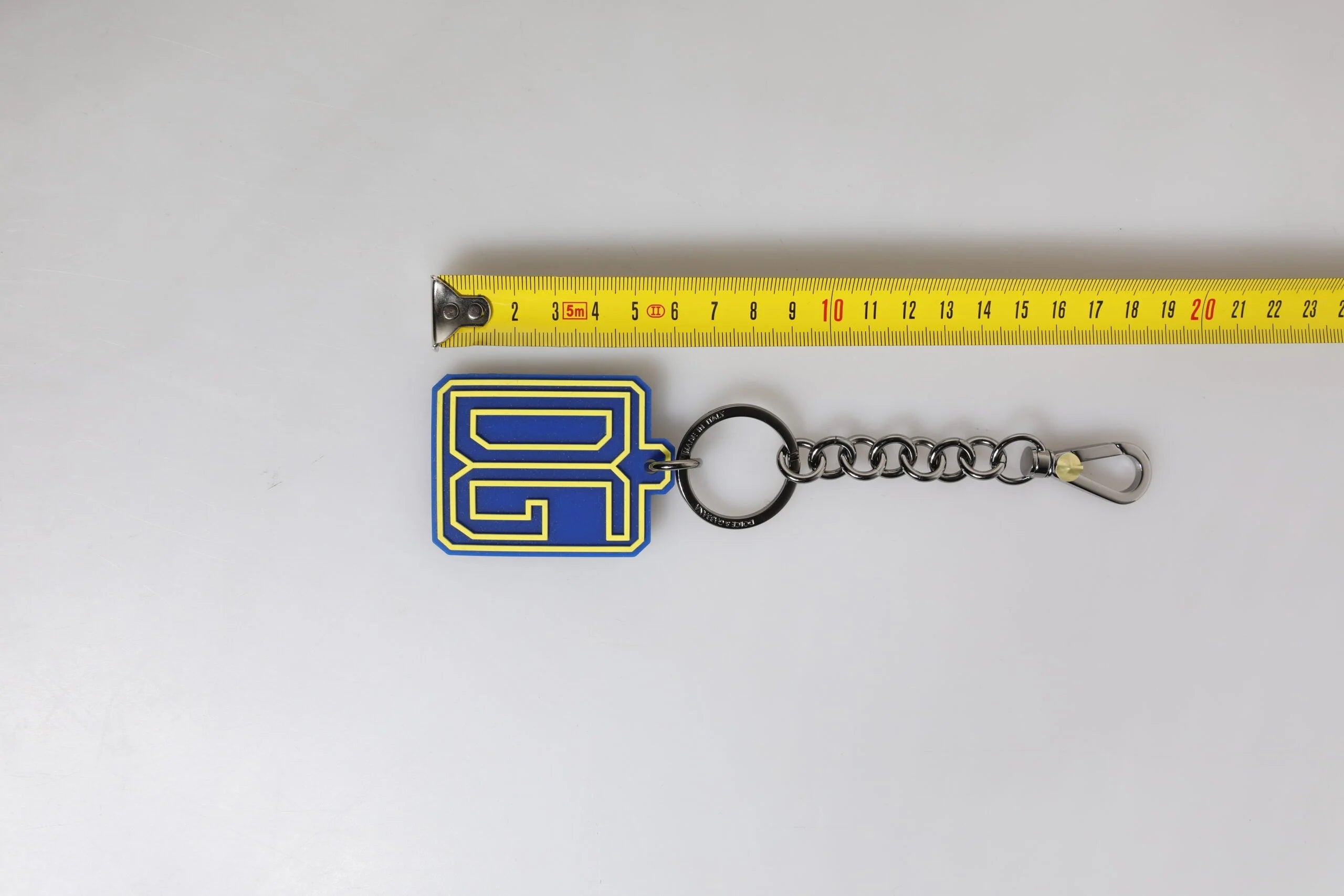 Dolce & Gabbana Blue Yellow DG Rubber Logo Silver Men’s Keychain Keyring - Keychains