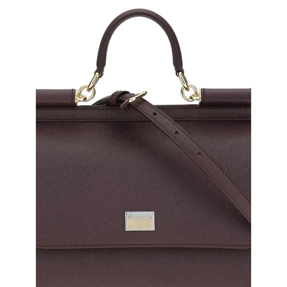 Dolce & Gabbana Bordeaux Calf Leather Bos Taurus Handbag