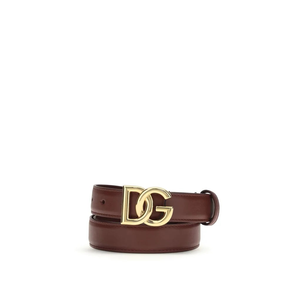 Dolce & Gabbana Bordeau Kalbshirgenleder Bos Taurus Normale Gürtel
