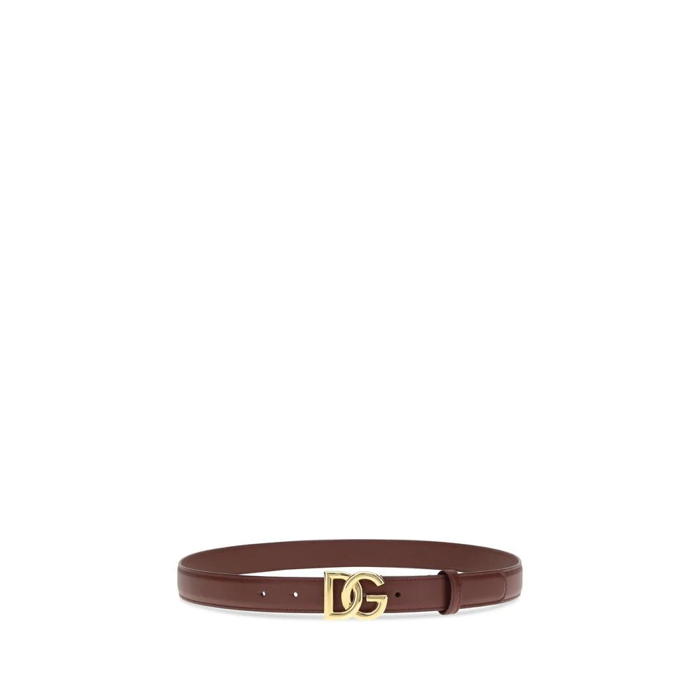 Dolce & Gabbana Bordeau Kalbshirgenleder Bos Taurus Normale Gürtel