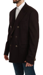 Dolce & Gabbana Bordeaux Cashmere Coat TAORMINA Blazer - IT56 | XXL - Sport Jackets