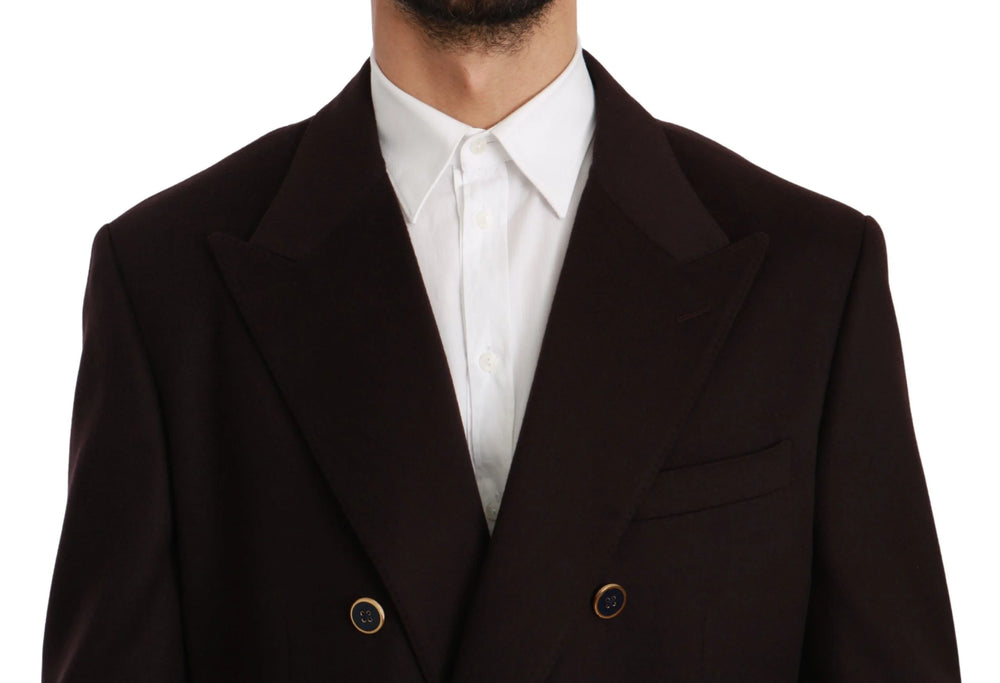 Dolce & Gabbana Bordeaux Cashmere Coat TAORMINA Blazer - IT56 | XXL - Sport Jackets