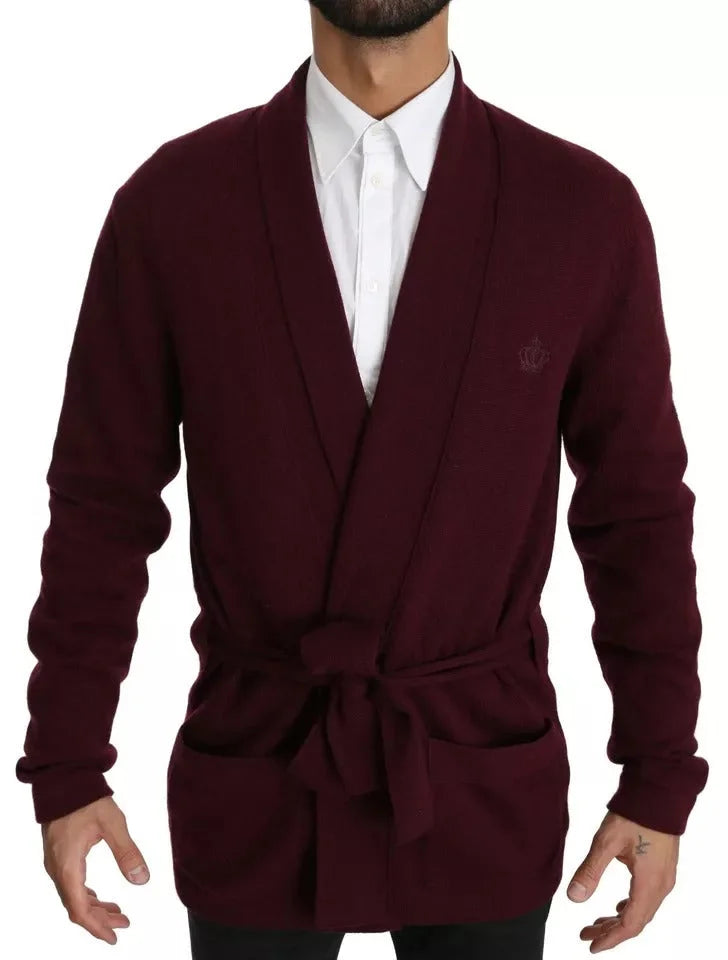 Dolce & Gabbana Bordeaux Cashmere Crown Cardigan Sweater - IT48 | M - Cardigans