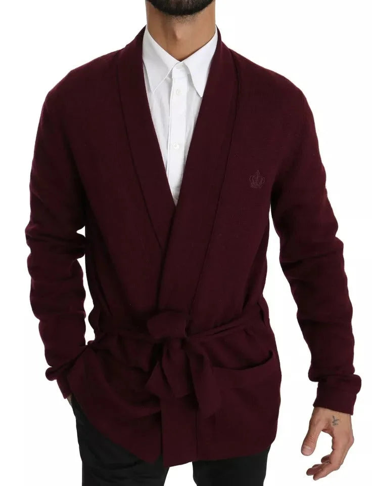 Dolce & Gabbana Bordeaux Cashmere Crown Cardigan Sweater - IT48 | M - Cardigans