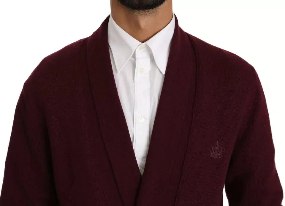 Dolce & Gabbana Bordeaux Cashmere Crown Cardigan Sweater - IT48 | M - Cardigans