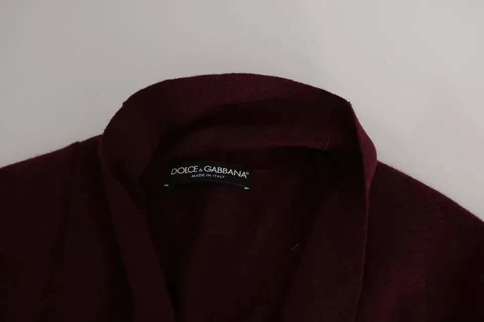 Dolce & Gabbana Bordeaux Cashmere Crown Cardigan Sweater - IT48 | M - Cardigans