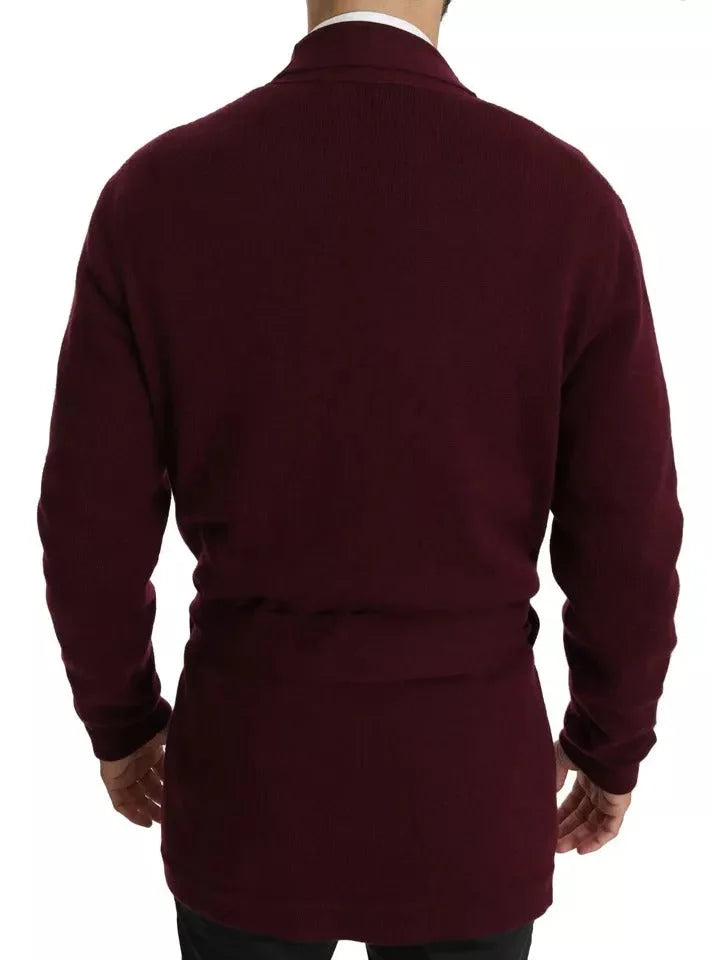 Dolce & Gabbana Bordeaux Cashmere Crown Cardigan Sweater - IT48 | M - Cardigans