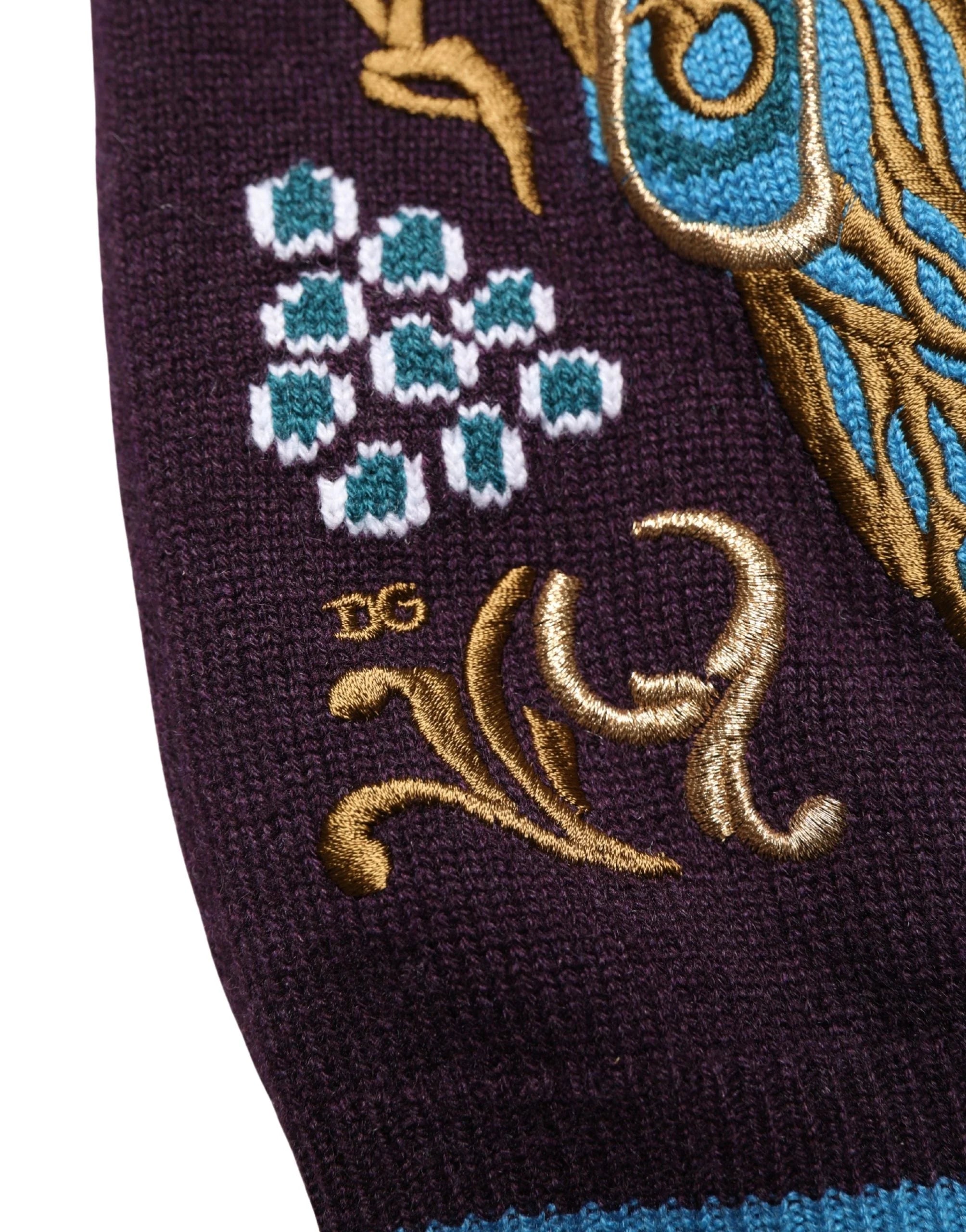 Dolce & Gabbana Bordeaux Cashmere Crown Embroidered Sweater - IT50 | L