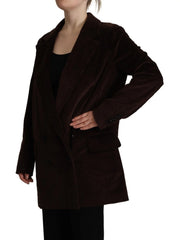 Dolce & Gabbana Bordeaux Corduroy Cotton Blazer Oversized Jacket - IT40|S - Trench Coats