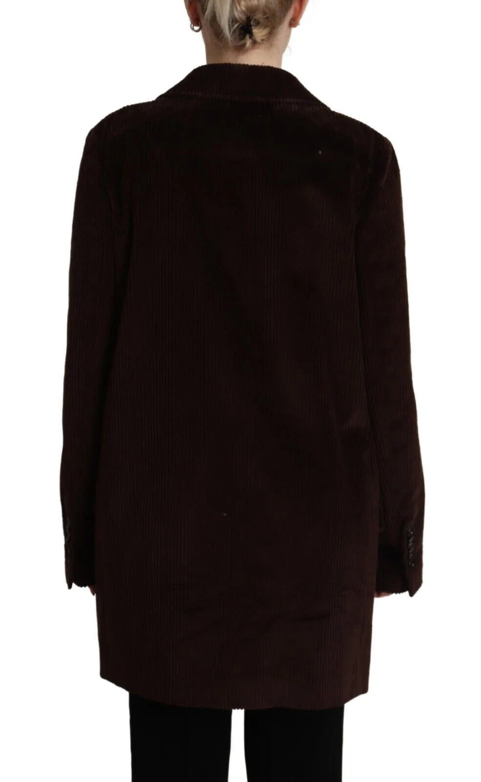 Dolce & Gabbana Bordeaux Corduroy Cotton Blazer Oversized Jacket - IT40|S - Trench Coats