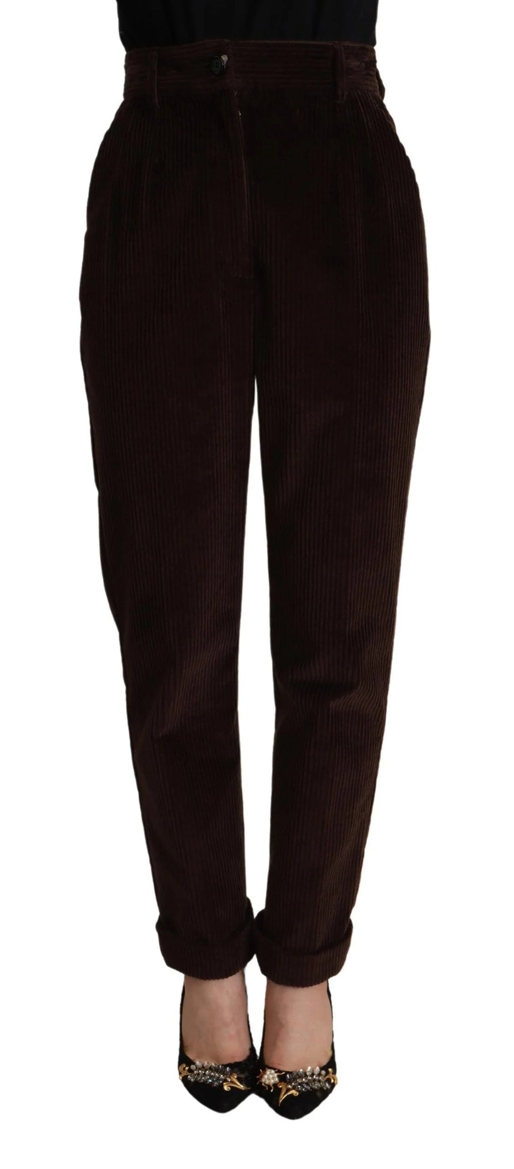 Dolce & Gabbana Bordeaux Corduroy Cotton Trouser Tapered Pants - IT40|S - Trousers