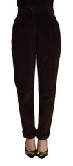 Dolce & Gabbana Bordeaux Corduroy Cotton Trouser Tapered Pants - IT40|S - Trousers