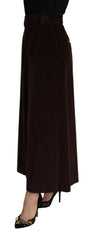 Dolce & Gabbana Bordeaux Corduroy Cotton Trouser Wide Leg Pants - IT40|S - Trousers