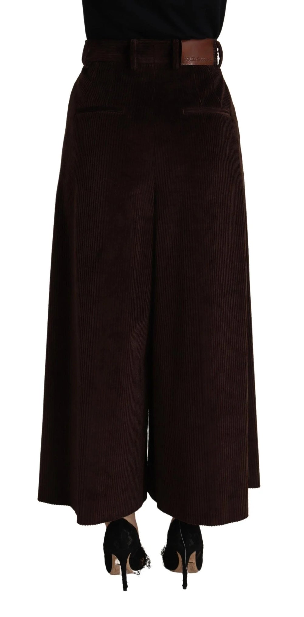 Dolce & Gabbana Bordeaux Corduroy Cotton Trouser Wide Leg Pants - IT40|S - Trousers