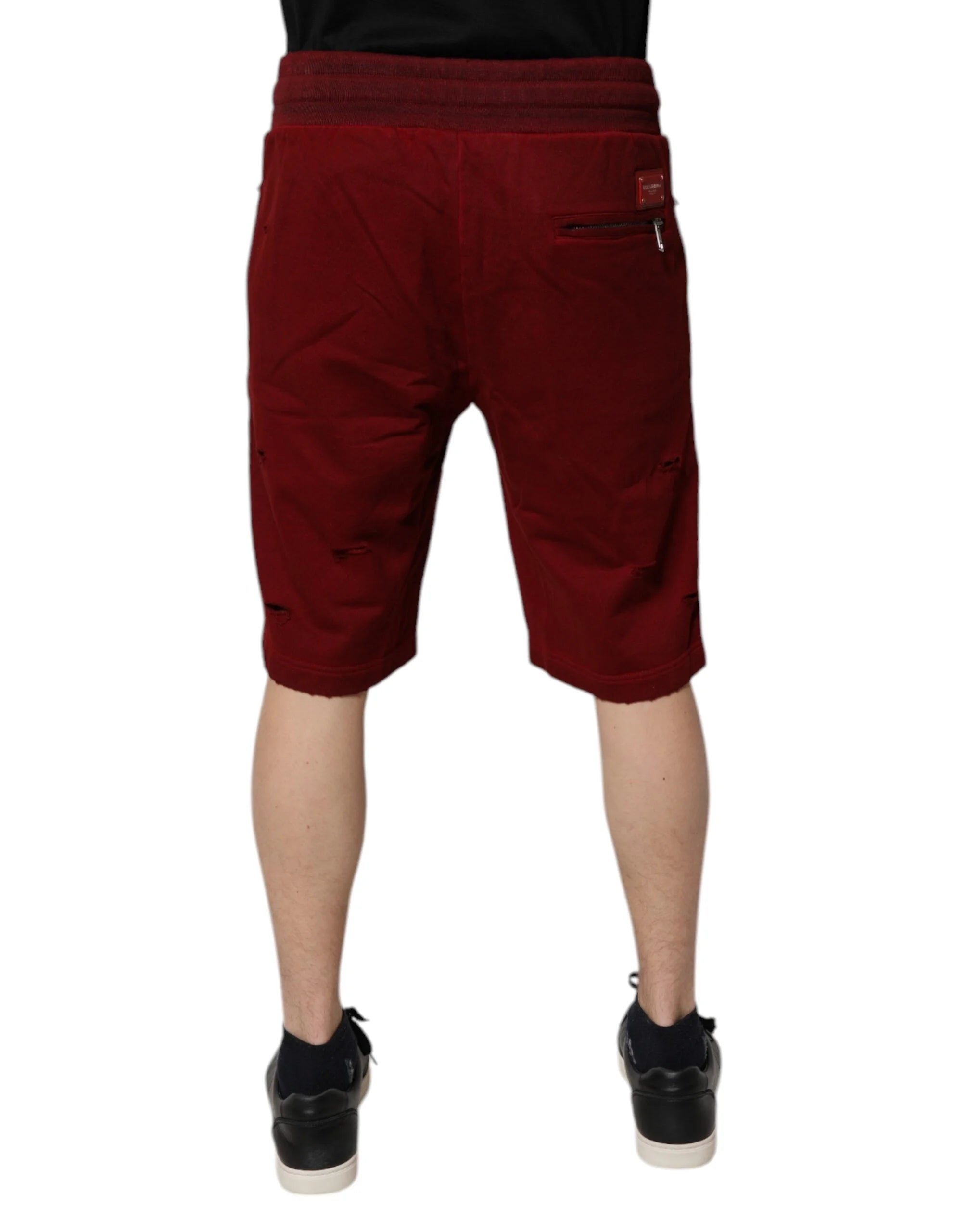 Dolce & Gabbana Bordeaux Cotton Bermuda Men Sweatshorts Shorts - Bermudas